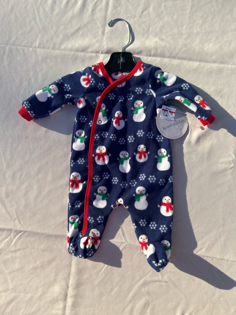 Not for sale 🔥3/$8- Koala Kids Navy Snowman Fleece One-Piece for Kids